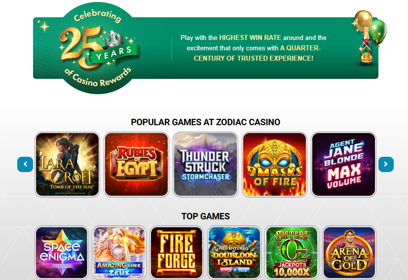 Zodiac Casino slot populer